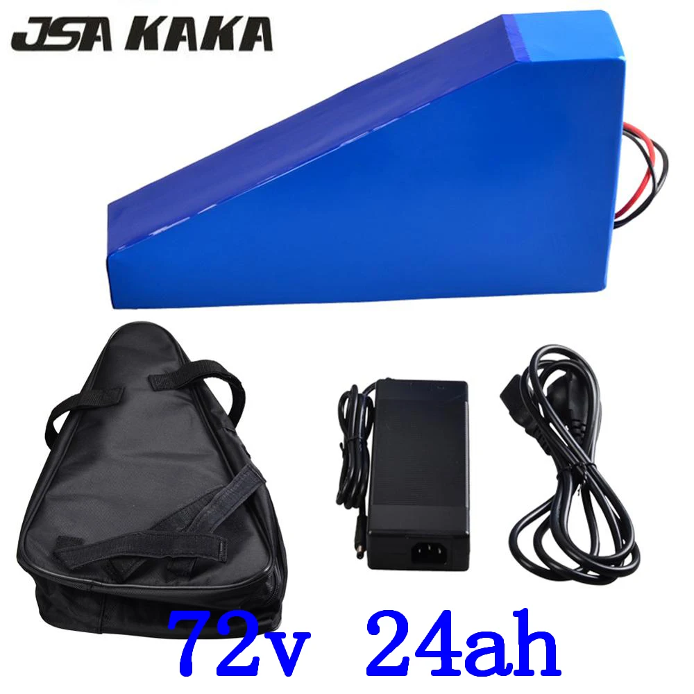 Cashback Offer of  72V 25AH Triangle lithium battery 72V 24AH ebike battery 72V 2000W 3000W electric bike battery use 