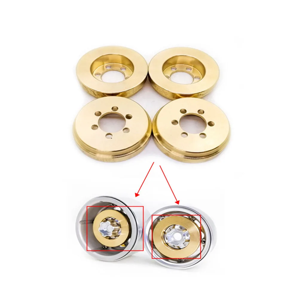 On sale Price of  2pcs/4pcs Brass Internal Counterweight for 1.9 2.2 inch Wheel Rims Axial SCX10 90046 D90 TF2 Traxxa