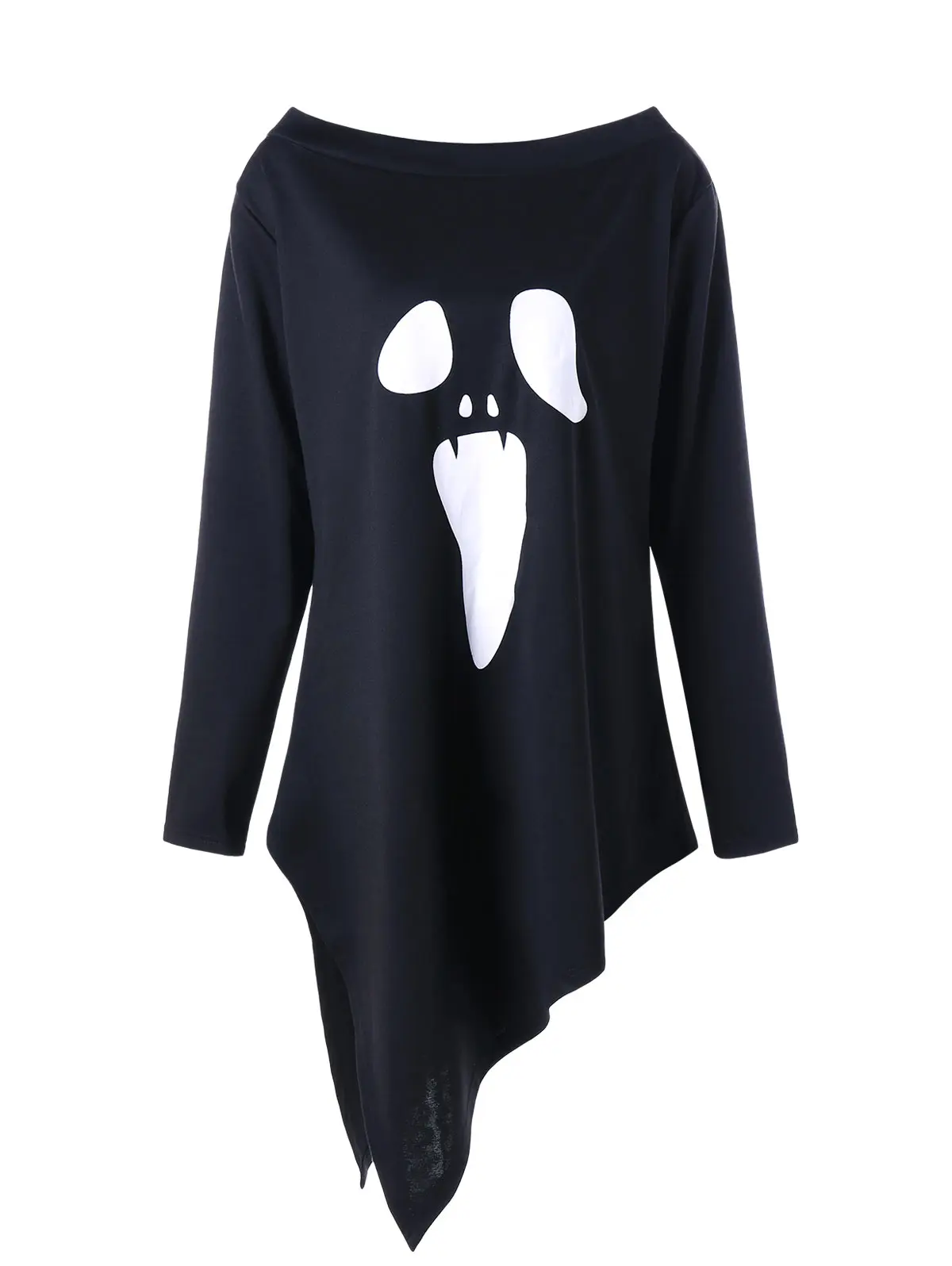 

Wipalo Halloween Plus Size Skew Neck Asymmetric Graphic Sweatshirt Casual Cotton Spring Fall Pullover Sweatshirt Big Size 5XL