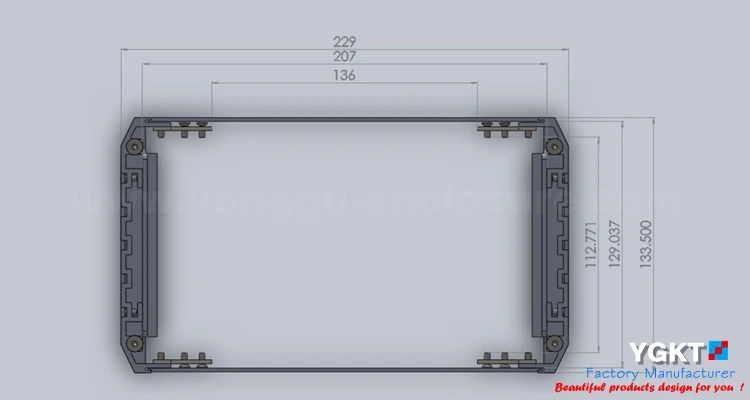 YGH-00229* 132-270 мм(wxhxd) 3u настенный корпус пользовательский алюминиевый корпус алюминиевая коробка