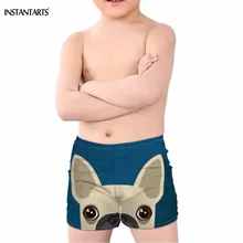 INSTANTARTS/милые детские купальники с 3D принтом французского бульдога для мальчиков; летняя пляжная одежда для купания; детская одежда для плавания синего/зеленого/красного цвета