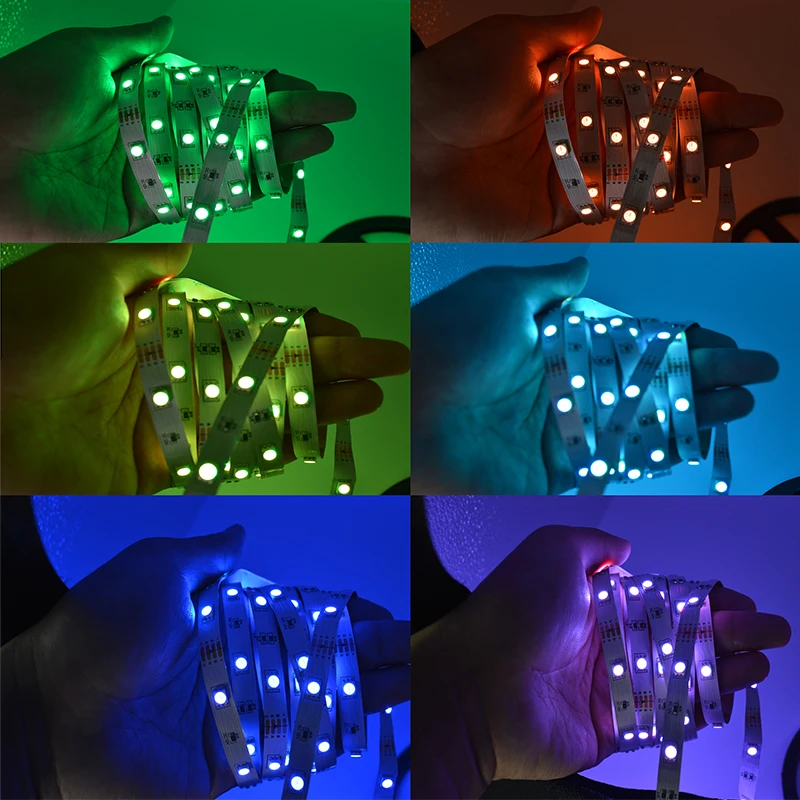 Фото Светодиодная ленсветильник RGB, 5 м, 12 В постоянного тока, SMD 5050, 60 светодиодов светильник гибкая светодиодная лента, лента IP65 /IP20, зеленая, синяя, красная, теплая, белая №5