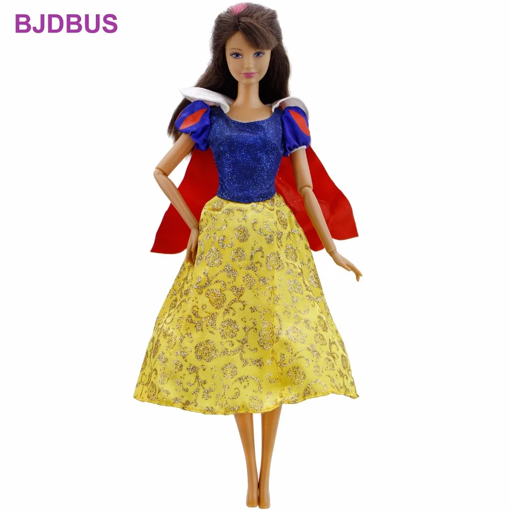 1 шт., модное платье в сказке, копия, Белоснежка, юбка принцессы с красным халат мантия, Одежда для куклы Барби, аксессуары, игрушки