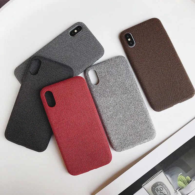 

SoCouple Cloth Texture Soft Case For iphone X Case For iphone 7 8 6 6S plus Xs Max XR Ultra-thin Canvas Pattern Phone Cases