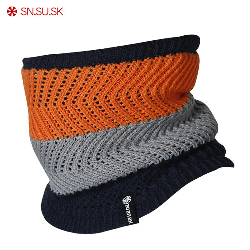 Male knitted Face Mask Men Double-deck Polar Fleece Windproof Warm Neck Autumn Winter Outdoor Sport Ski Bicycle Loop Scarf | Аксессуары