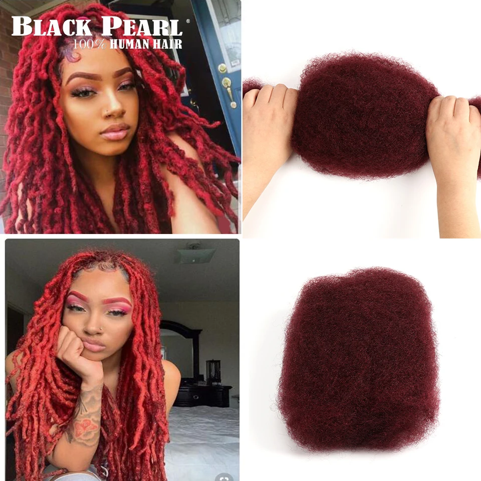 

Black Pearl Brazilian Remy Hair Afro kinky Curly Bulk Human Hair For Braiding 1 Bundle 50g/pc Color 99j # Braids Hair No Weft