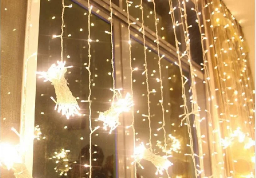 Luzes de Natal ao ar Luzes da Corda Luces de Navidad Novo m Guirlanda Led Livre Decoração Guirlandas Cortina Cristmas Ano 220 v 6x3 8 cristmas led