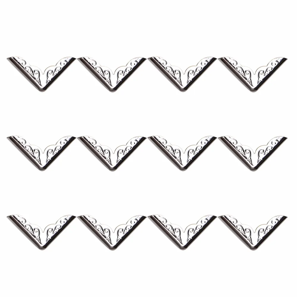 100pcs Tone Scrapbooking Albums Corner Protectors Card File Menu Metal Book uk