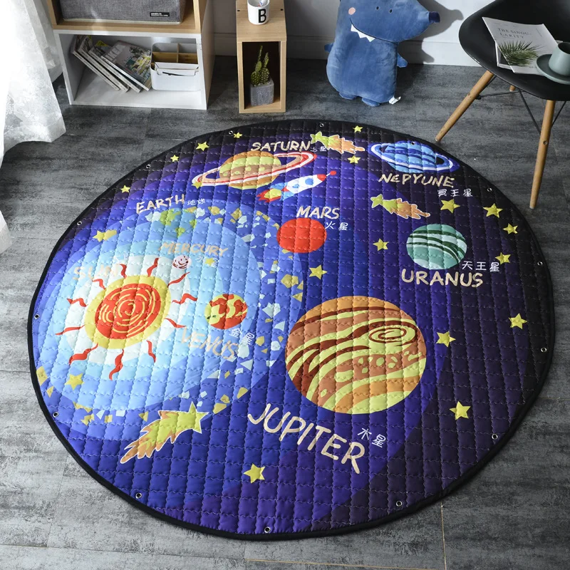 

150cm Baby Soft Play Mat Game Blanket Pad Kids Play Carpet Climb Mat Crawling Mat Sundries Pouch Toys Storage Bag 1pc