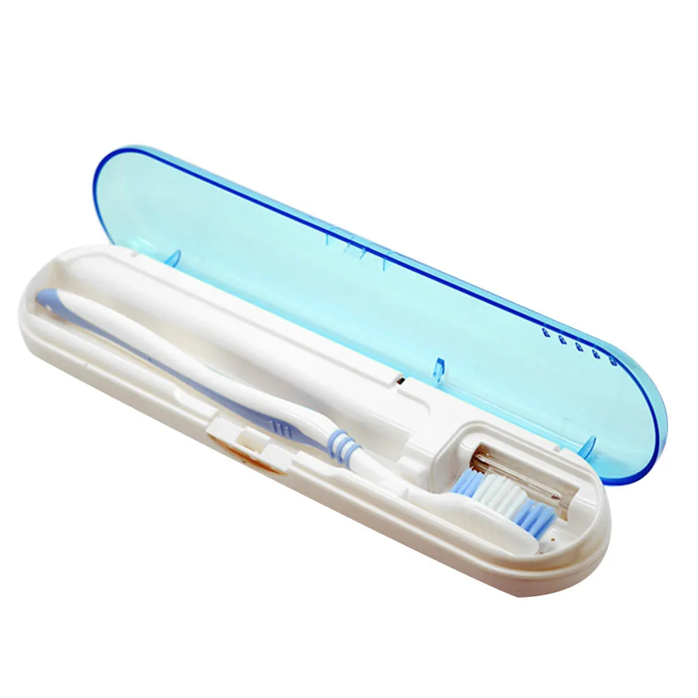 Портативная зубная щетка Автоматическая дезинфекция УФ стерилизация случае зубная щетка для путешествий инструмент для стерилизации коробка Горячая МДФ - Цвет: Синий