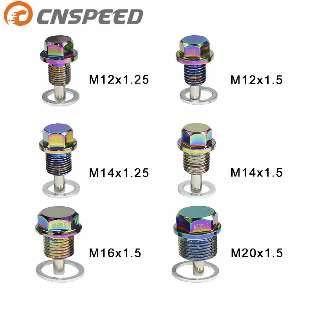 CNSPEED M20 M16 M14 M12 * 1 5/1 25 алюминиевая нео хромовая магнитная дренажная масляная пробка