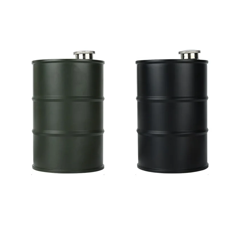 

Mini 700ml Vodka Whisky Flagon Portable Alcohol Wine Liquor Hip Flask 304 Stainless Steel Outdoor Water Bottle Oil Barrel Shape