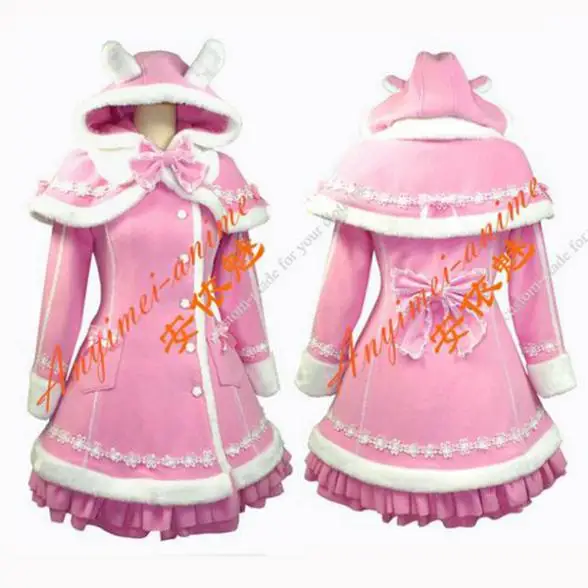 

Gothic Lolita Punk Wool Pink Coat Dress Cosplay Costume Custom-made[G672]