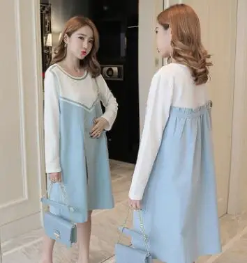 Hot Fashion Maternity Dresses 2019 Spring Autumn Korean Maternity Dress New Quality Pregnancy Clothes for Pregnant Women QL9121