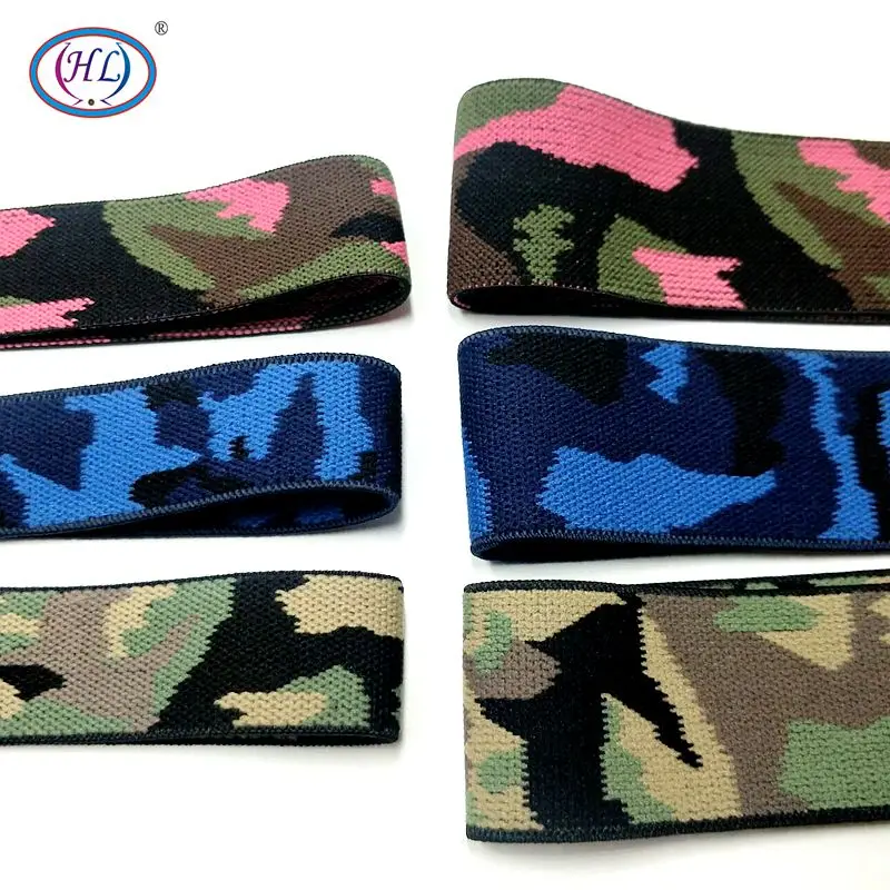 

HL 38MM/25MM 1 Meter Thicken High Quality Camouflage Pattern Elastic Band Apparel Bags Home Textile Sewing Accessories DIY
