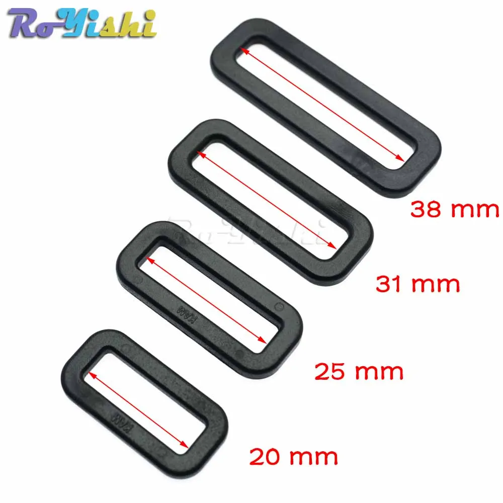 10pcs/pack Plastic Loops Looploc Rectangle Rings Adjustable Buckles For Backpacks Strapsin