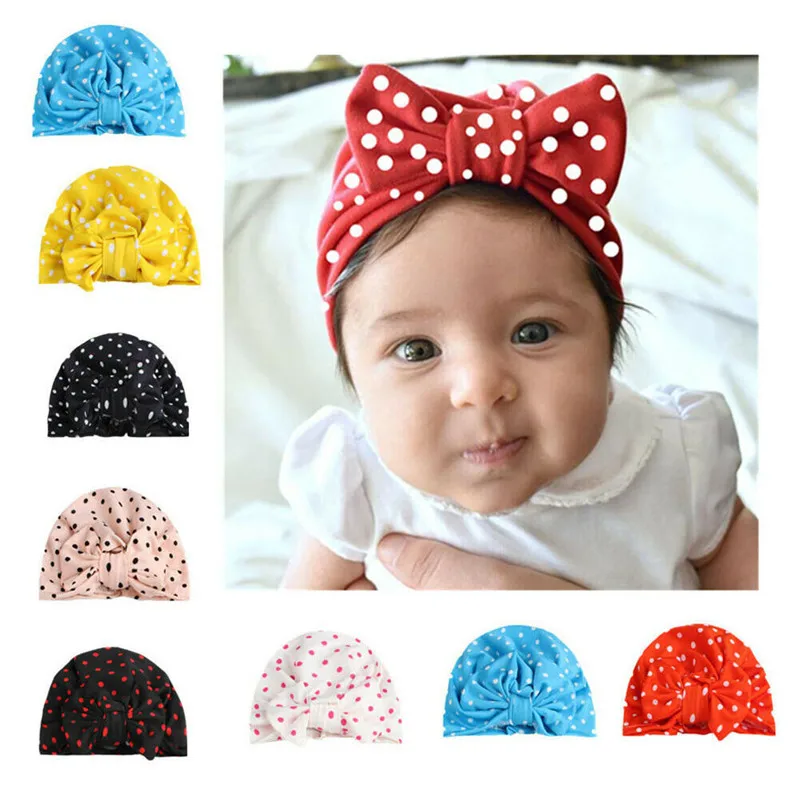 

PUDCOCO Cute Newborn Kids Baby Girl Bowknot Turban Beanie Headwear Hat Child Caps