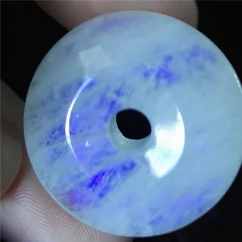 

Drop Shipping Necklaces Fashion Dount Bead Genuine Strong Blue Light Natural Moonstone Pendant 27*8mm