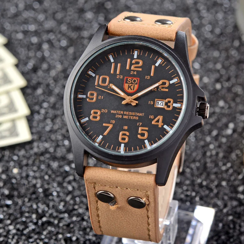 

SOKI Brand Calendar Watch relojes hombre Men Watches Quartz Relogio Masculino Military Sport Casual Wristwatches 2016 Hot New