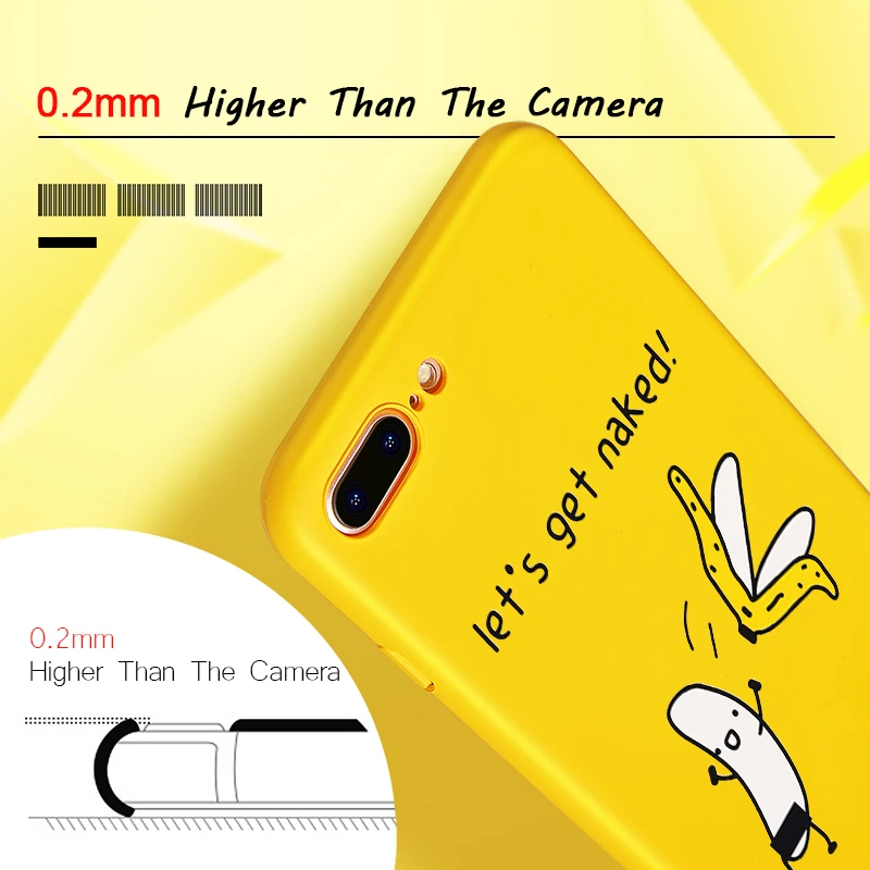 Hisomone Funny Cartoon Phone Case For iPhone 6 6S Plus Case Cute Patterned Back Cover For iPhone 8 7 Plus X Cases Yellow Capa
