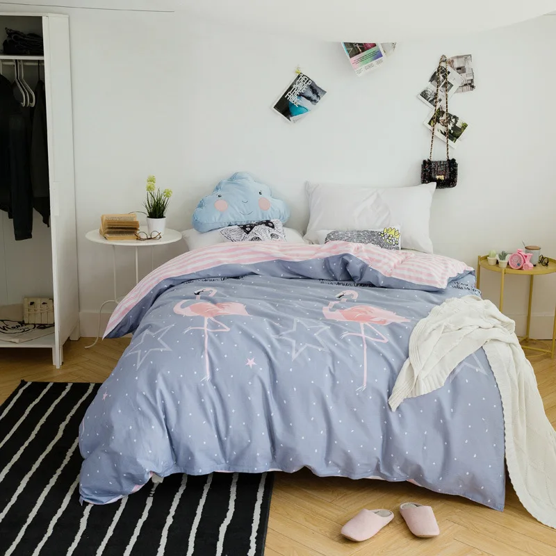

Animal, cartoon Flamingo Cotton 1 Pcs Cotton duvet cover comforter cover twin full queen king size bededing Quilt cover