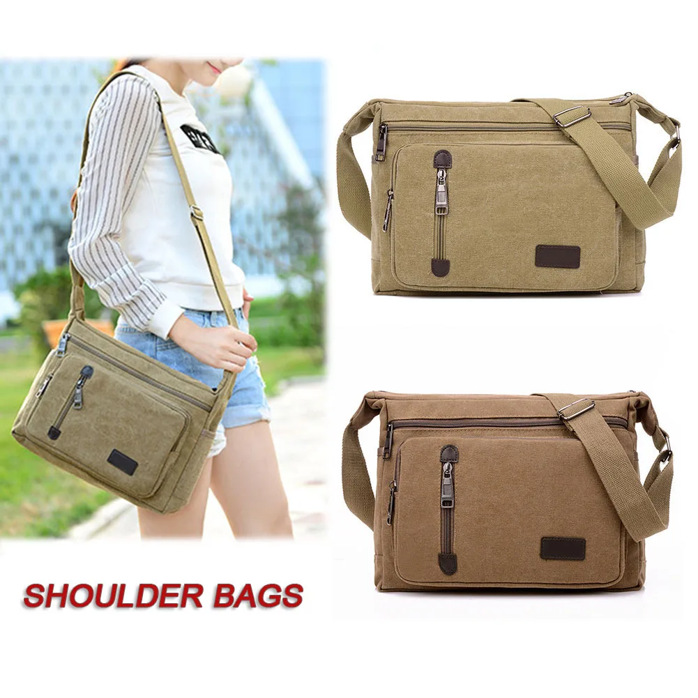 

Men Vintage Canvas Messenger Bags Women Crossbody Shoulder Bag Durable Casual Travel Bag Best Sale-WT