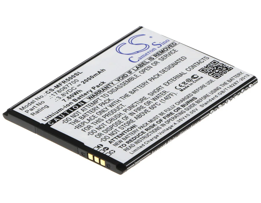 Cameron Sino 2000mAh аккумулятор 178067700 для Mobiwire Ahiga Pegasus TH305L XDFBH0000176 KAZAM Thunder 350L SFR Startrail