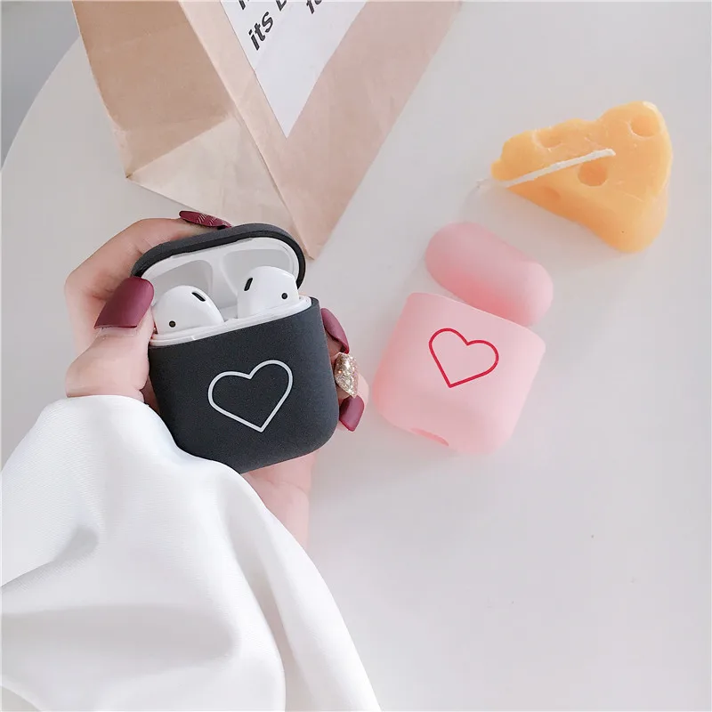 Case For Airpods 2 1 Love Heart PC Bluetooth Wireless Earphone Protective Cover For Apple Airpods Air pod Charging Box Cute Case