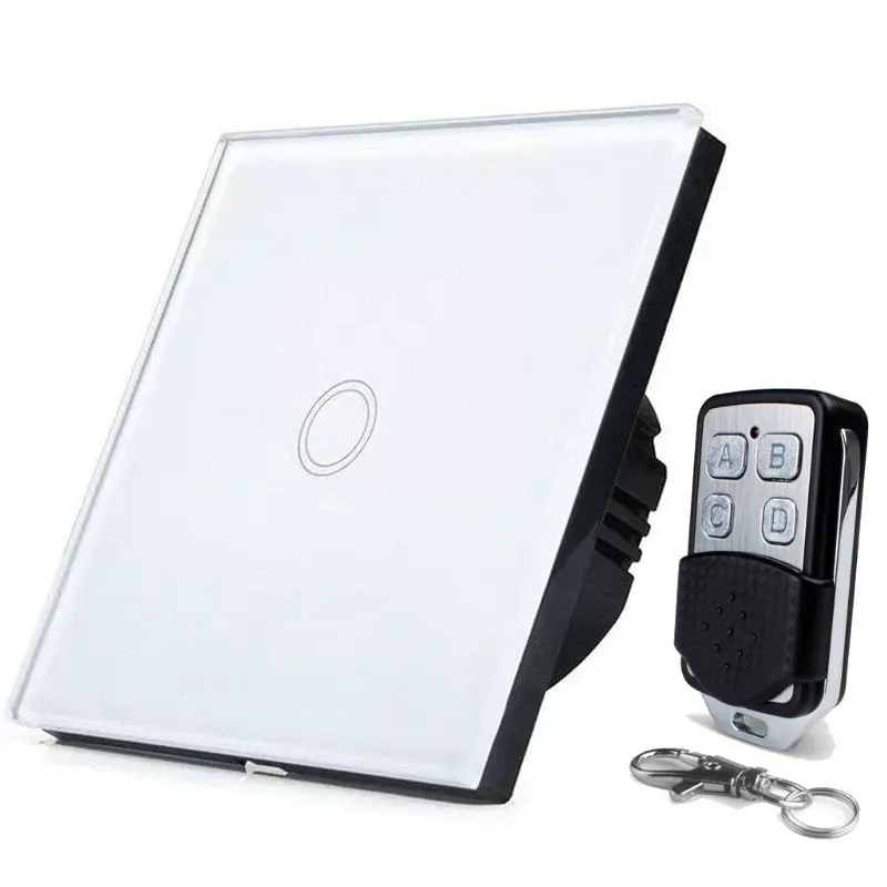 

EU Standard Remote Control Touch Switch 220v RF Wall Light Switch AC 170V-240V Lamp Switch With Mini Remote Controller 4 keys
