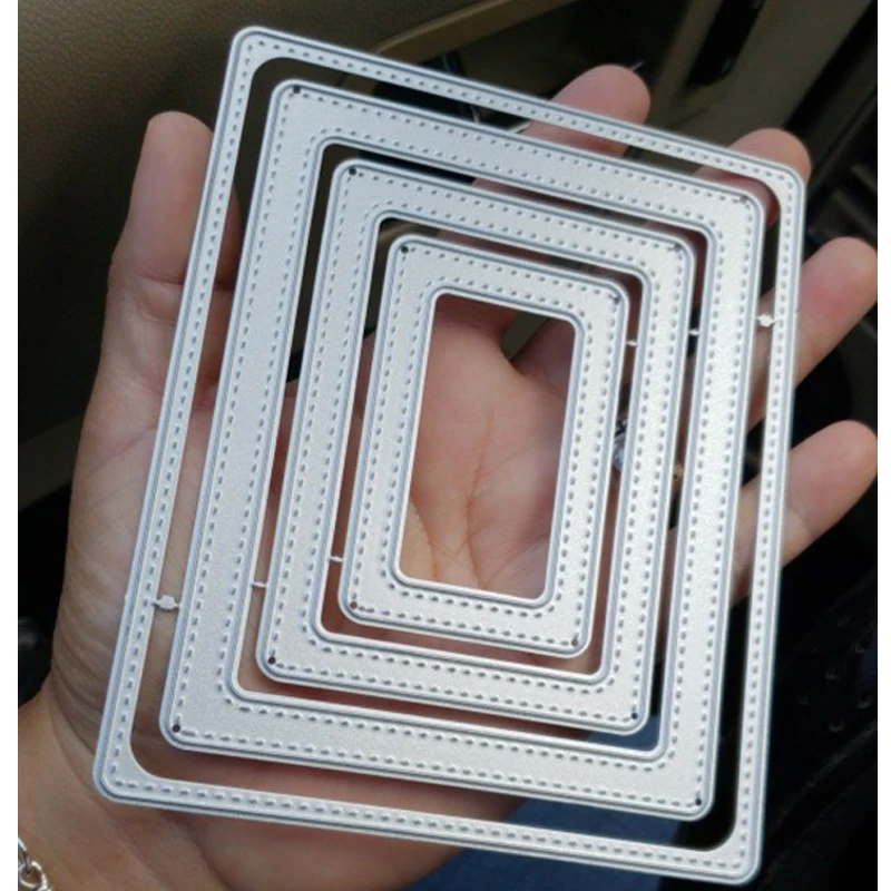 

Swovo Stitched rectangle frame Metal Cutting Dies and Clear Stamps for Card Making New 2018 for Scrapbooking Cutting Dies