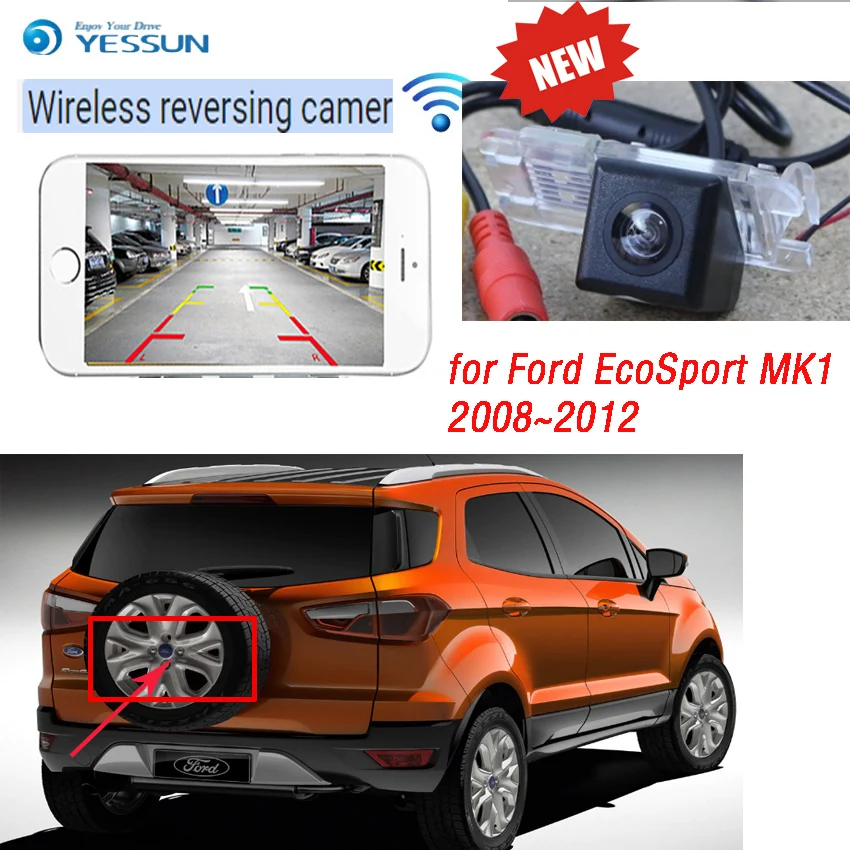 YESSUN для Ford EcoSport MK1 mk2 2008~ 2012 Беспроводная Автомобильная камера заднего вида hd Водонепроницаемая камера ночного видения+ высокое качество