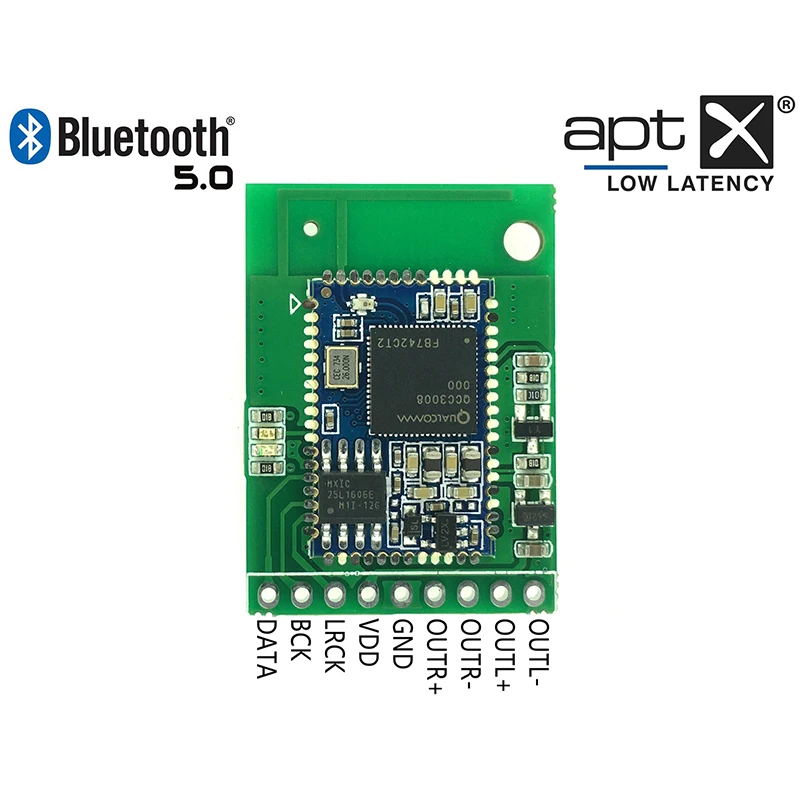 

QCC3008 Bluetooth 5.0 Stereo Module Group Balanced Differential Analog I2S Digital Audio Output Baseboard
