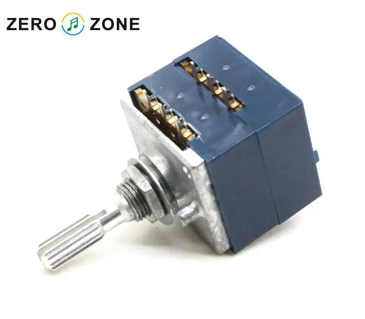 

GZLOZONE 1pcs Japan ALPS 27 Type Blue Volume Potentiometer 2 X 50K Gear Shaft