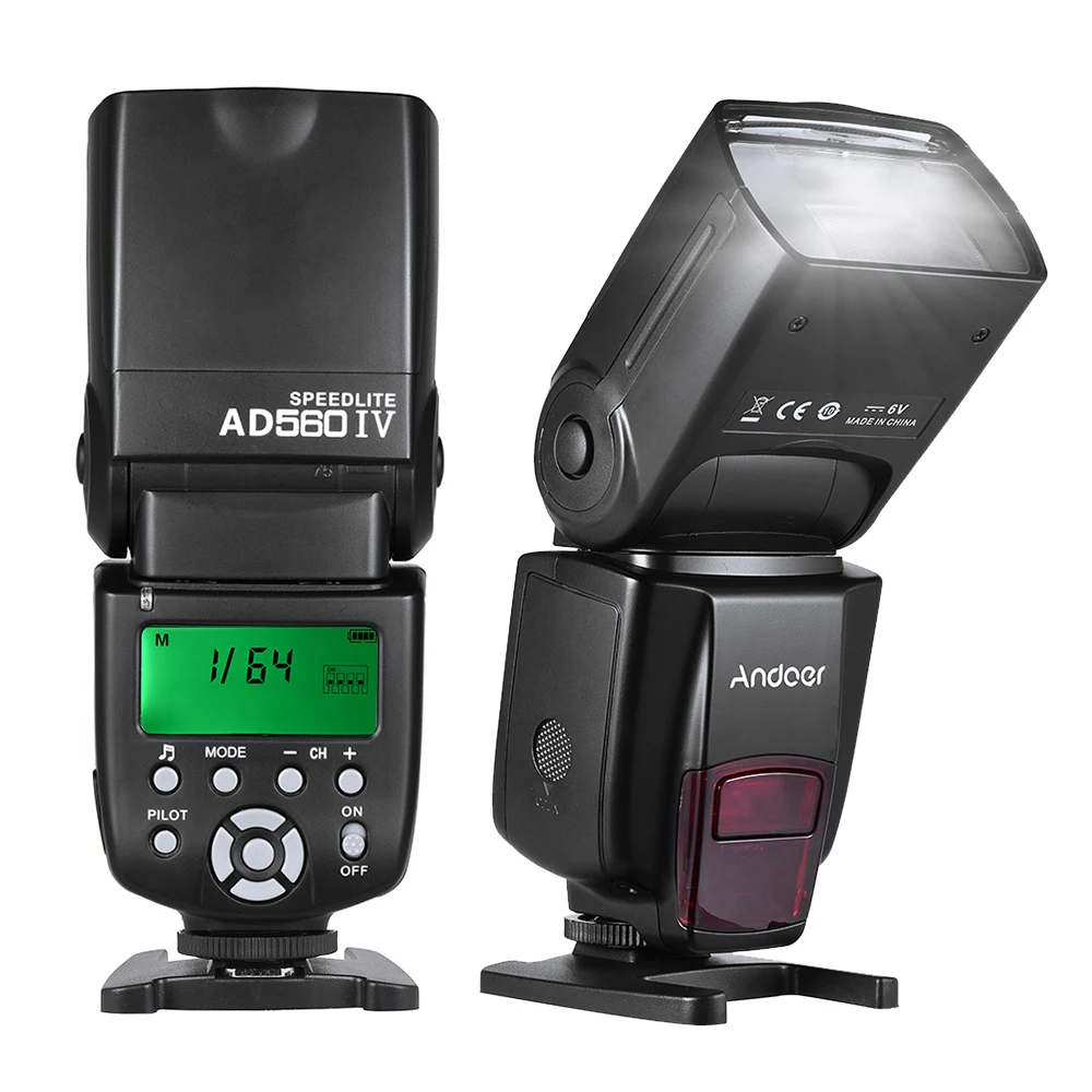 Andoer AD560 IV Pro On-camera Slave speed lite Flash Light GN50 с триггером вспышки цветные фильтры Горячий башмак крепление для Canon Nikon