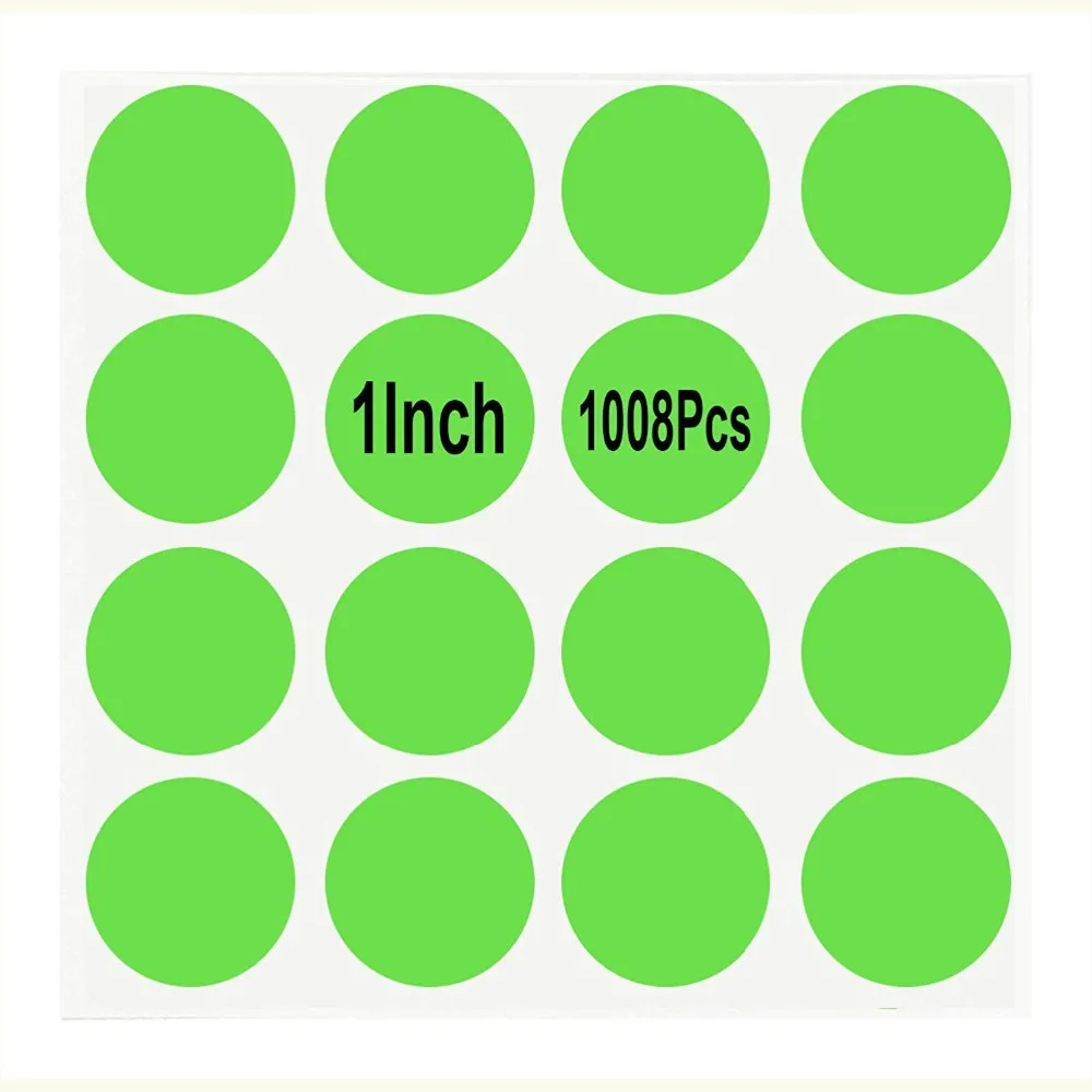 

New Trend 1000 PCs Green Dot Labels Stickers Self-adhesive Paper Fluorescent Writable for Handmade Gift Seal Sticker Label