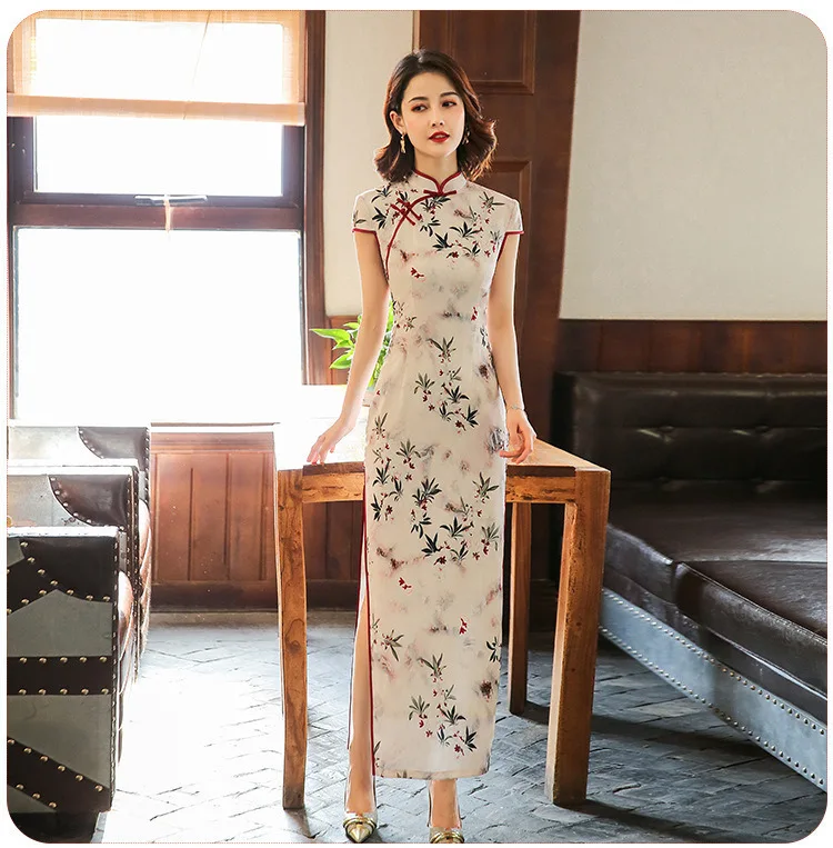 SHENG COCO Женские Классические атласные платья Слик Qipao вечерние элегантные Китайский традиционный Чонсам одежда для подиума вечерние платья