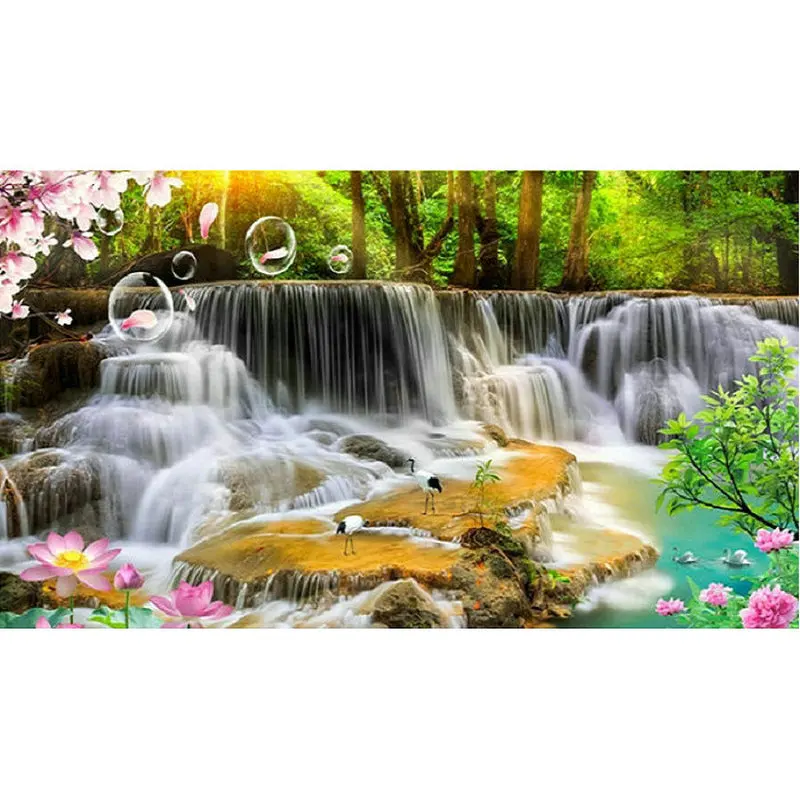 

DIY 5D Diamond Embroidery Waterfall scenery Pattern Rhinestones Mosaic Needlework Full Square Diamond Paintings Cross Stitch