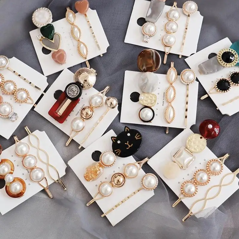 Винтажные бусины из акриловой смолы 3 шт./компл. шпильки для волос золотого цвета