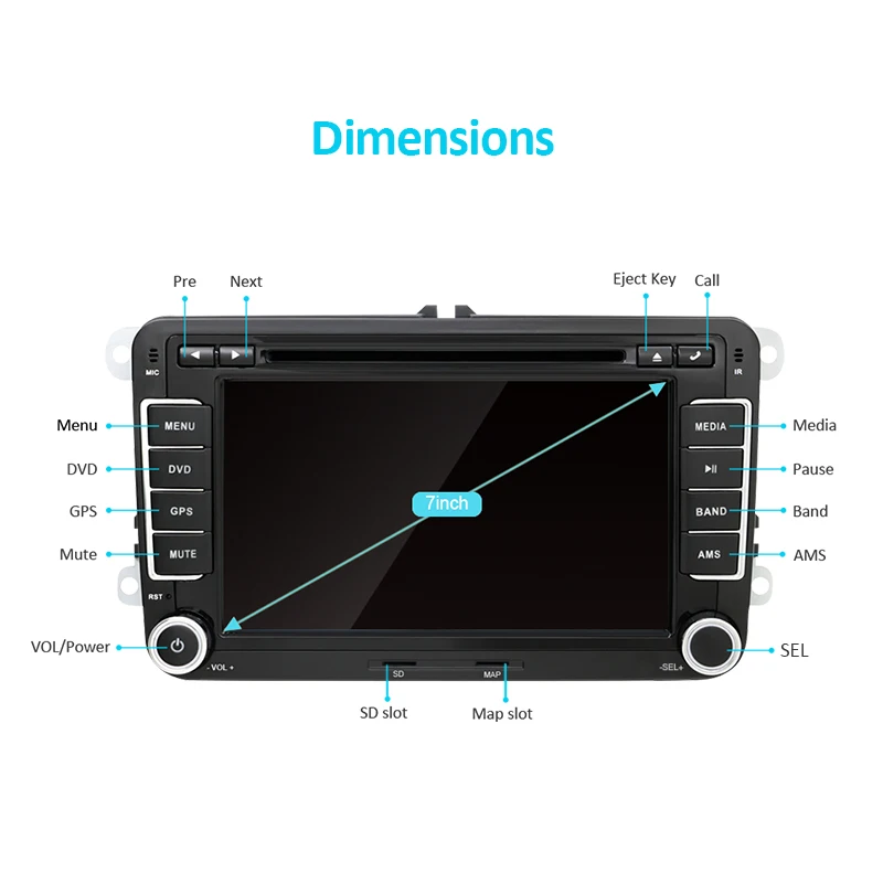 Eunavi 2 Din 7 ''автомобильный dvd-плеер навигационный GPS радиоприемник для Volkswagen Golf, Volkswagen Polo Jetta Touran Mk5 Mk6 Passat B6 2din стерео планшетный ПК в тире usb