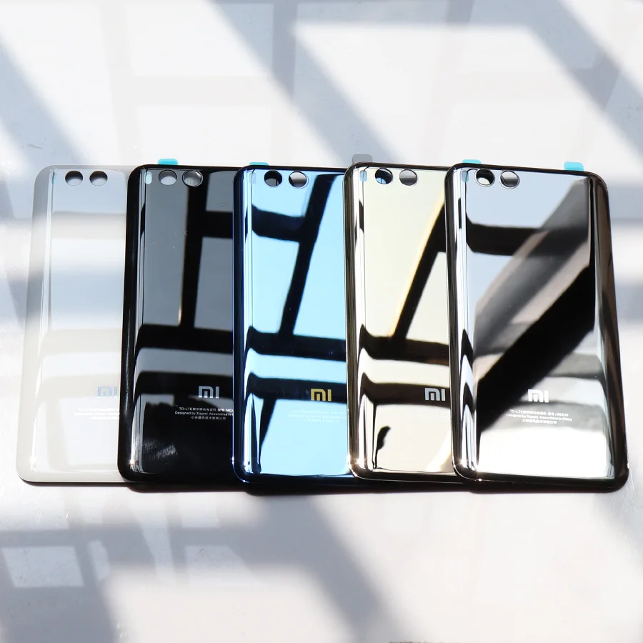 

New Rear Housing For XIAOMI Mi6 Back Cover Mi 6 Glass Replace Mi6 Battery Door Case Black White Blue Replacement