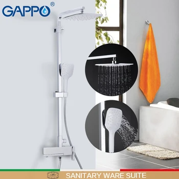 

GAPPO sanitary ware suite chrome massage shower set bathroom rainfall mixer shower wall mounted torneira do anheiro faucets