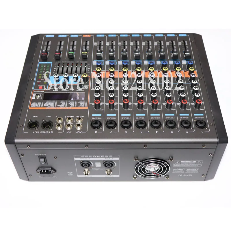 550+ 550W 8 канальный микшер усилитель машина сценический караоке DJ Свадебные эффект реверберации с 99 цифровой Bluetooth USB микрофон миксер Системы