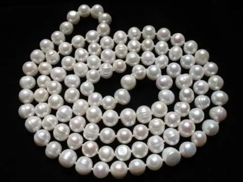 

06295 rope necklace white freshwater pearl baroque beads 50