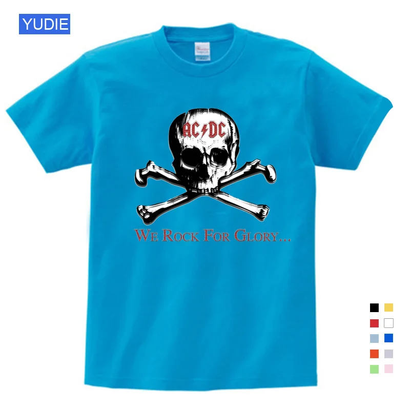 ACDC, Детская футболка детская ACDC футболка в стиле рок, Повседневная футболка с короткими рукавами для мальчиков и девочек, детские топы унисекс, одежда для малышей YUDIE - Цвет: T-shirt