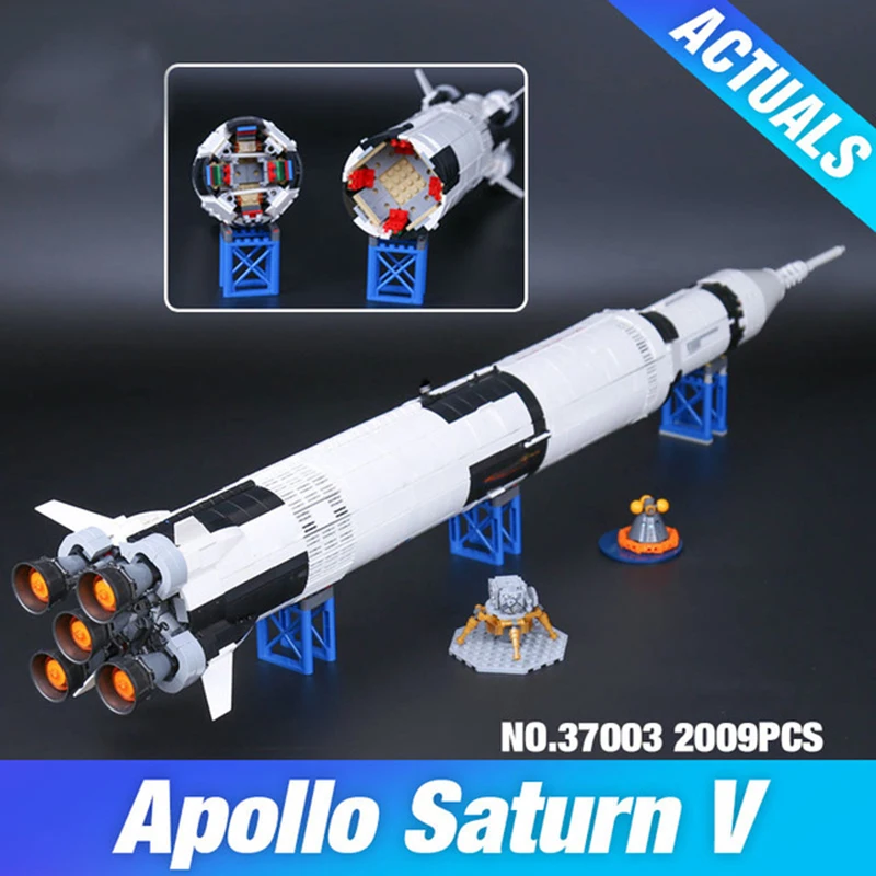 

Creative Series The Apollo Saturn V Launch Vehicle Educational Model Building Blocks Bricks Toys For Kids Compatible Legoings