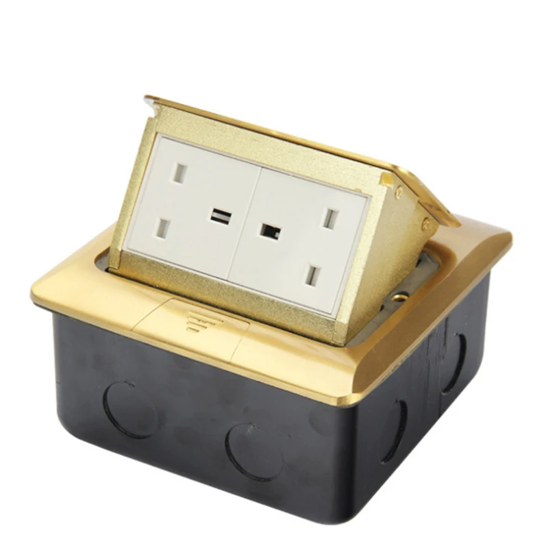 

Export two British gauge copper alloy floor socket / square pop up waterproof all copper / UK Standard ground socket / DC-016