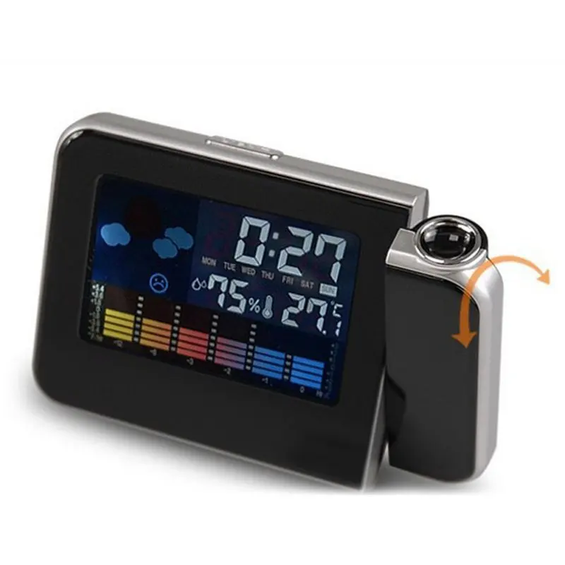 

Attention Projection Digital Weather LCD Snooze Alarm Clock Projector Color Display LED Backlight H1