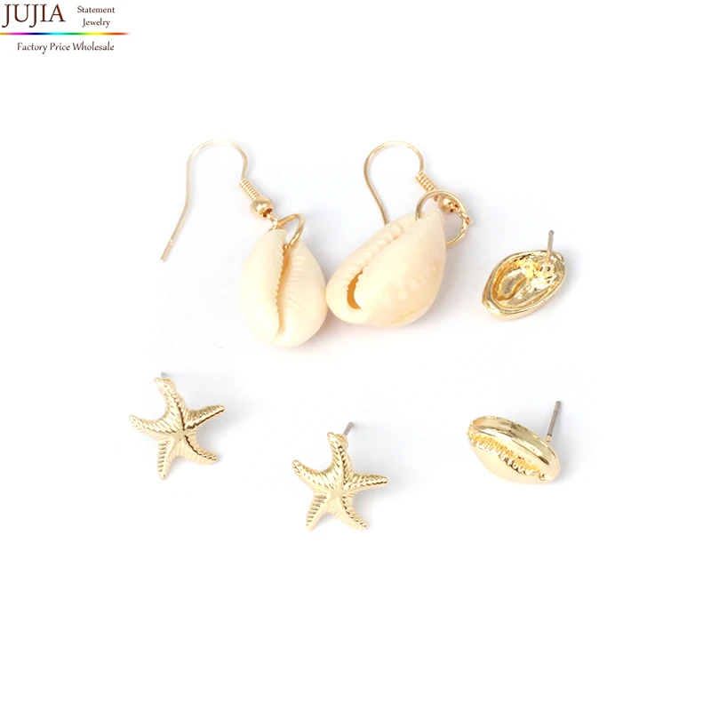 

JUJIA 2019 New HawaiiSummer Beach Shell Drop Dangle Earrings for Women Wedding Party Statement Earrings Gift