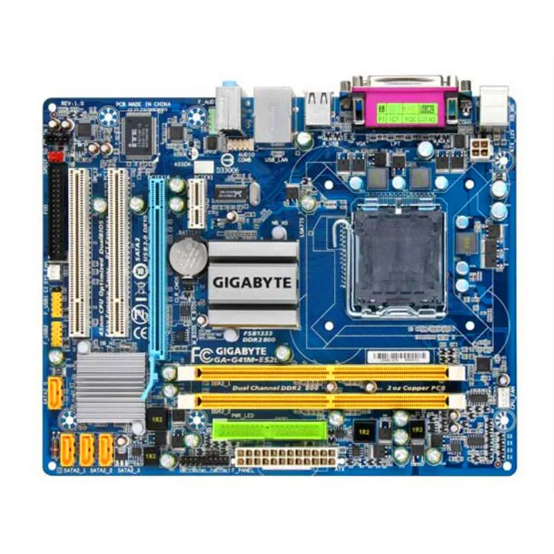 

Original For Gigabyte GA-G41M-ES2L Desktop Motherboard G41M-ES2L G41 LGA 775 DDR2 8G SATA2 USB2.0 Micro-ATX G41M ES2L P5G41M LX