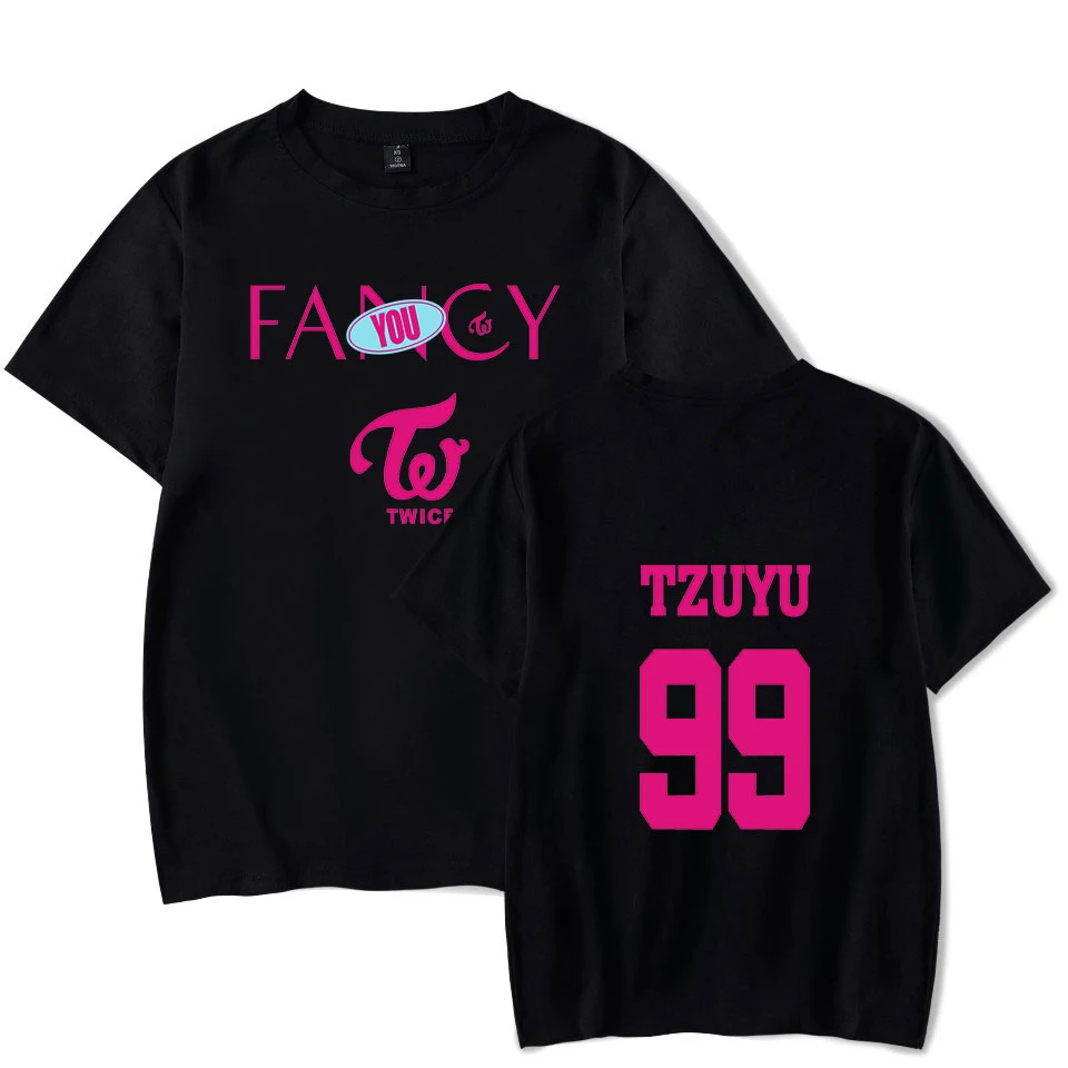 

Twice Fancy T Shirt Printing Harajuku Custom Casual T-shirts Korean Style Women/Men Summer Short Sleeve K-pop Tee Tops Plus Size